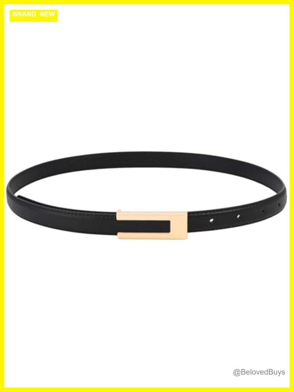 Women Leather Belt Skinny Waist Belt Gold Buckle Dress Pants